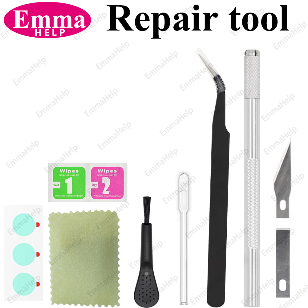 1 Satz Original-Saphir-Rückkameraobjektivglas für iPhone 15 14 13 12 11 Pro Max Plus Mini mit selbstklebendem Reparaturwerkzeug-Set