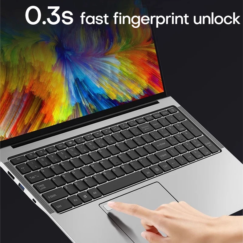 Erilles 17.3" Computer Portatile Intel Celeron N5095 16GB DDR4 1TB SSD Windows 11 Computer Portatili da Ufficio con Impronte Digitali Notebook Computer PC