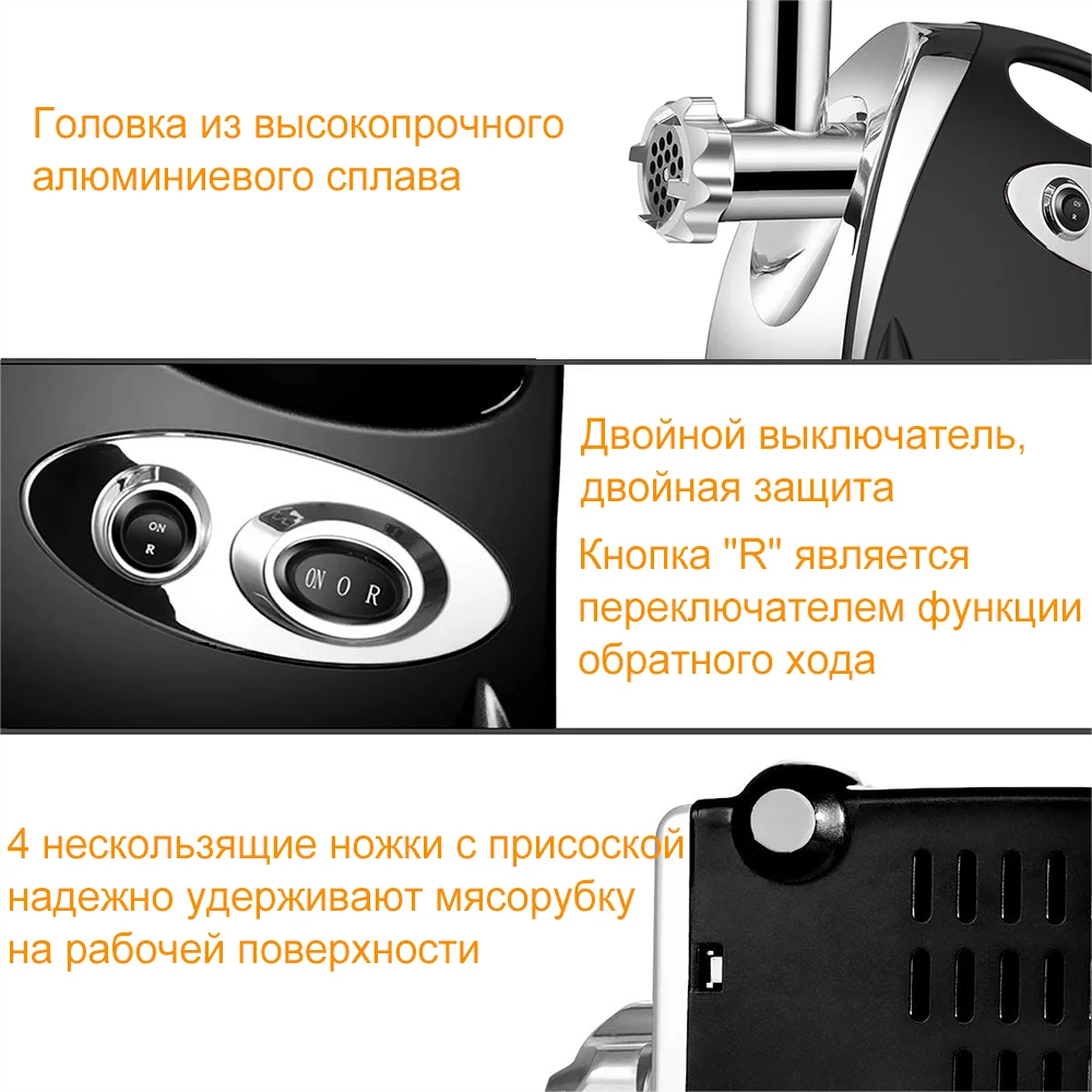 2800W Elektrische Multifunctionele Vleesmolen Roestvrijstalen Groentesnijder Processor Chopper Hakmolen Babyvoedselverwerker