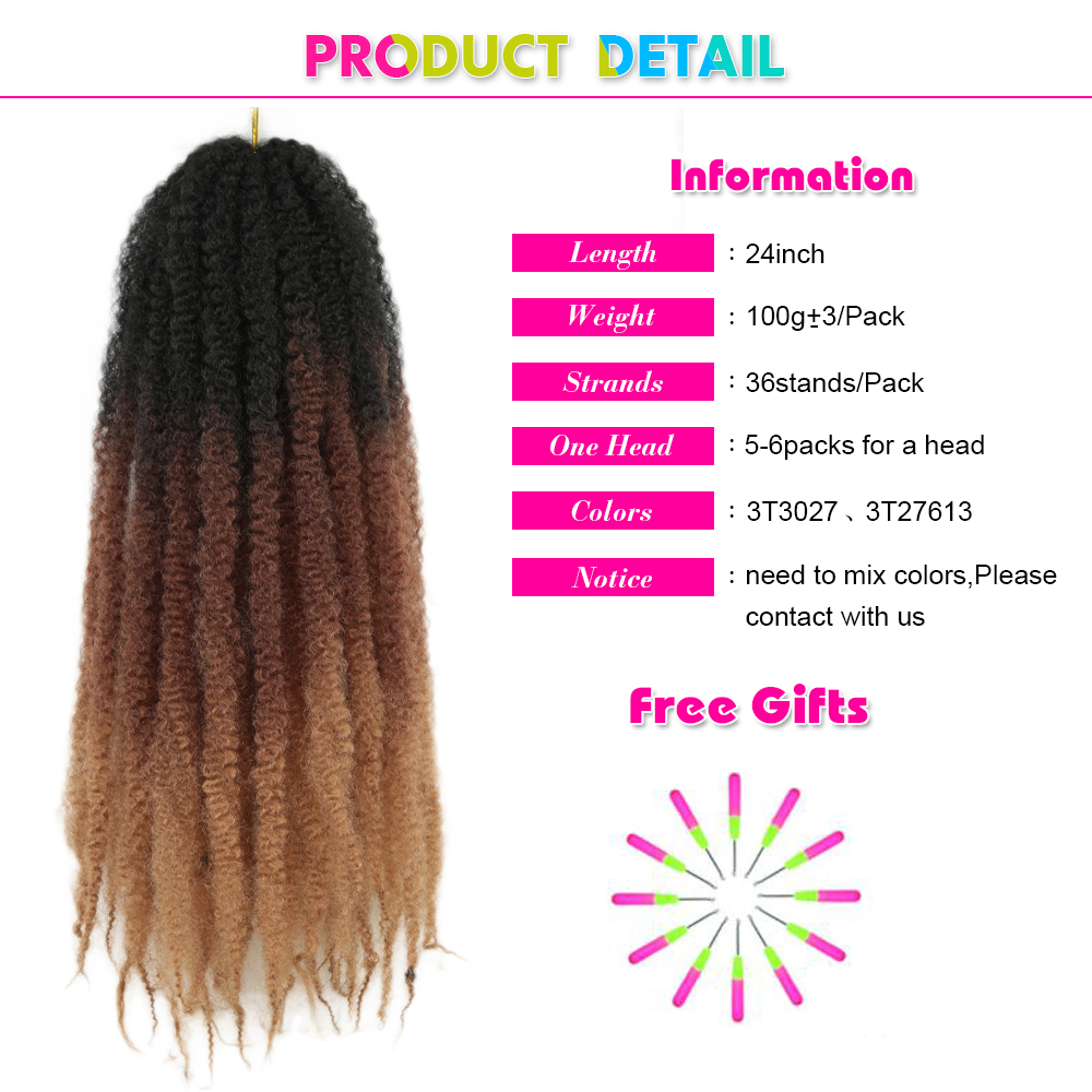 ツイストヘアエクステンション,24インチのかぎ針編みの編み込み,ツイストの長さ,エクステンション