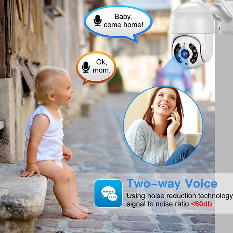 Telecamera PTZ wireless 8MP 4K HD 1080P Visione notturna a colori Telecamera IP Wifi Esterna 5MP Ai Auto Tracking CCTV Telecamera di sorveglianza iCsee
