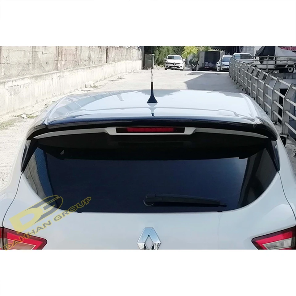 Renault CLIO 4 2012-2019ชุดกีฬาหลังคาหลังสปอยเลอร์วิงดิบหรือทาสีคุณภาพสูง ABS ชุด CLIO GT line RS