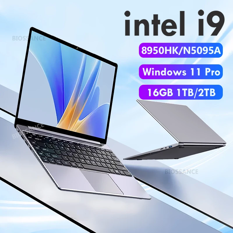2025 Computer portatile da gioco da 14,1 pollici Intel Core i9-8950HK N5095A Windows 11 16 GB di RAM 1 TB 2 TB SSD Ufficio Notebook portatile PC 4K