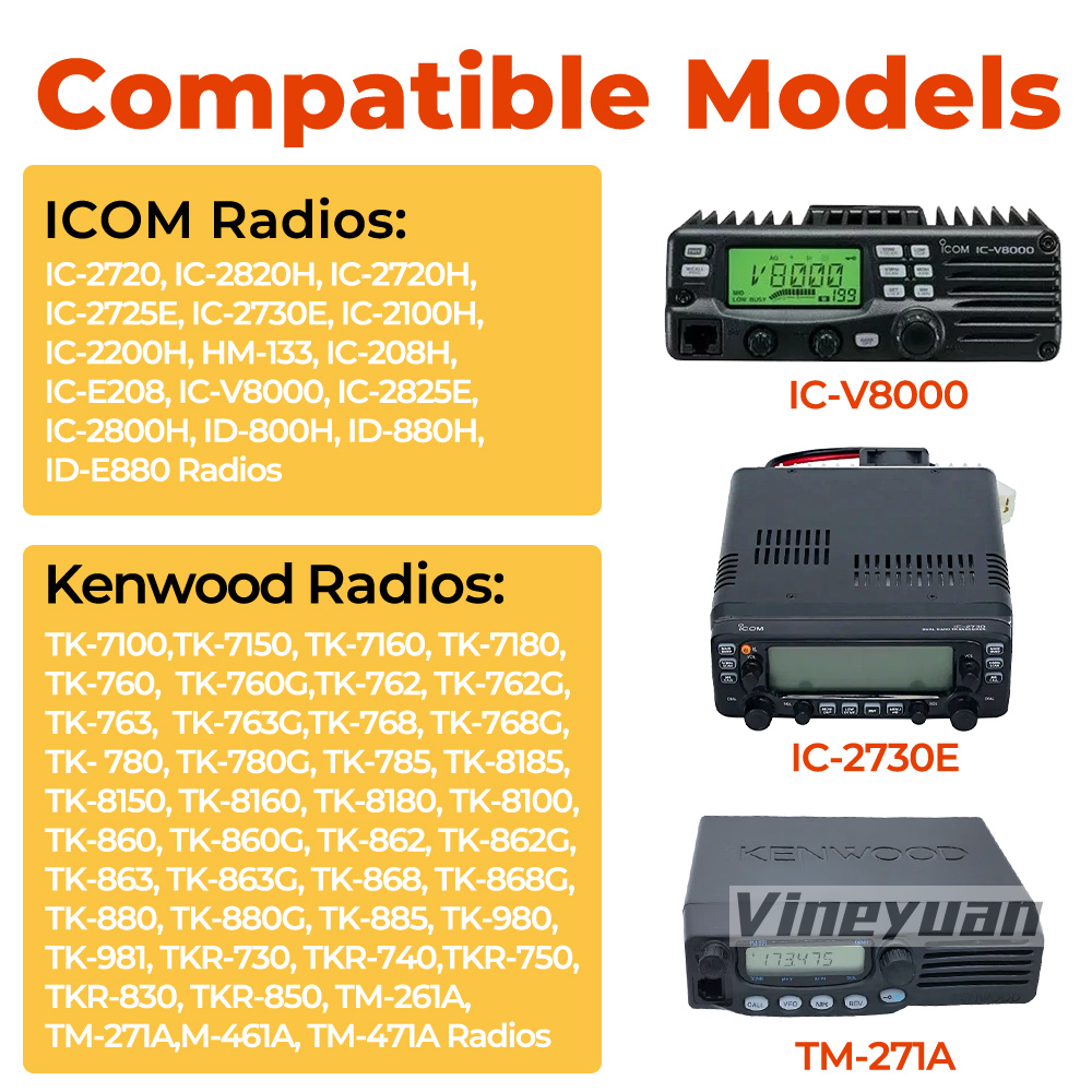 K8 Bluetooth Wireless Mobile Car Radio Microphone Speaker for ICOM IC-2720 IC-2200H IC-V8000 ID-880H Kenwood TK-7160 TK-8100 TK-