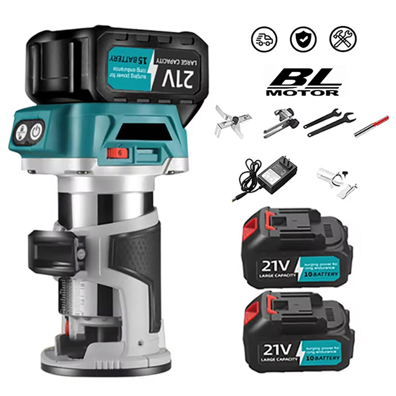 Bürstenloser Holz fräser Holz schneider 6-Gang elektrische Hand Holz bearbeitung Gravur Schlitz Elektro werkzeug für Makita 18V Batterie