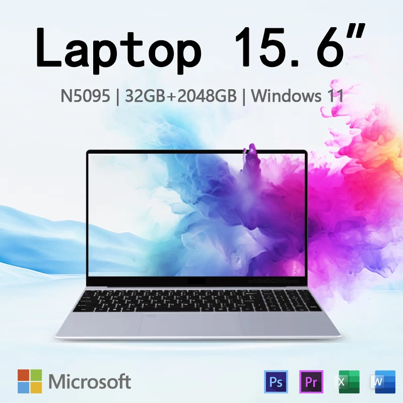 새로운 15.6인치 노트북 Windows 11 Pro N5095 1920x1080 32GB+2048GB 백라이트 키보드 휴대용 오피스 엔터테인먼트 노트북