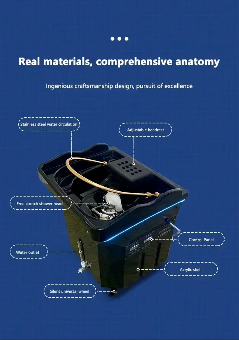 Dampfkopf-Spa-Ausrüstung mit Wasserzirkulation und LED-Licht, tragbarer eingebauter Wassertank 60 Liter, geeignet für Spa-Schönheitssalon