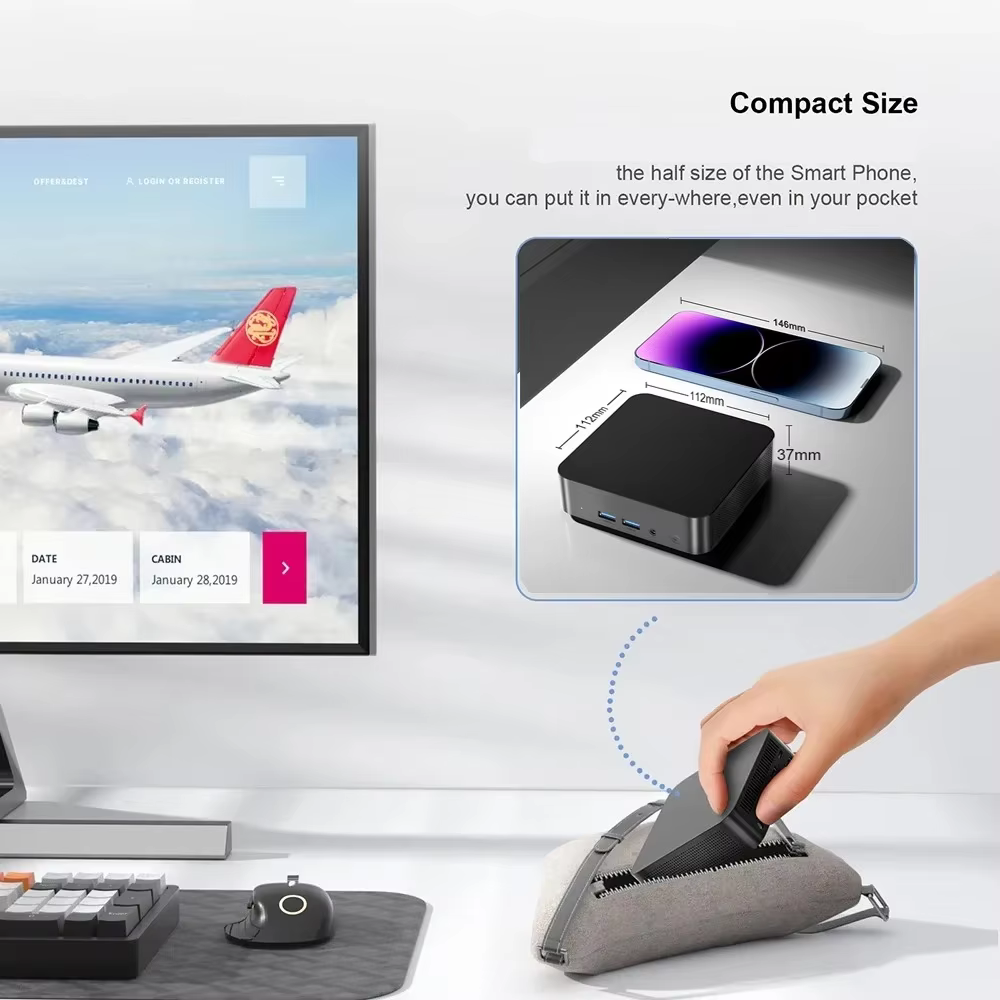 Escritorios Mini Pc de bolsillo Intel I9 8950HK Computadora PC Wifi 6 Mini PC Gamer Computadora de estudio Windows 11 Mini pc 16GB RAM 1TB SSD