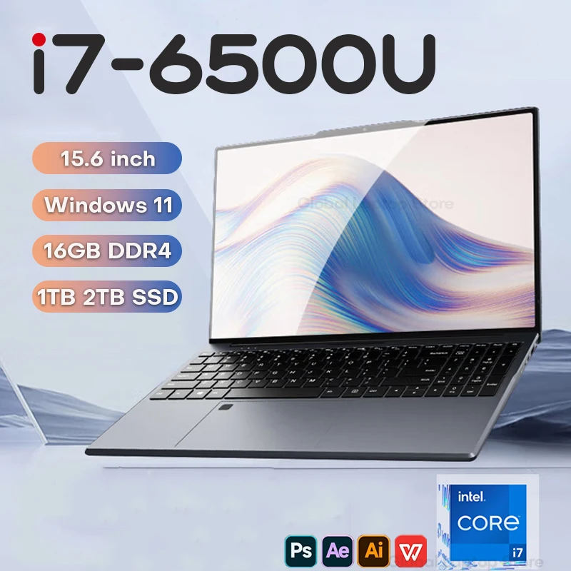 2025 Fingerprint UnIock Notebook Windows 11 Pro Laptop da 15.6 pollici Intel Core i7 6500U 16GB DDR4 1TB/2TB SSD computer portatili da gioco per ufficio