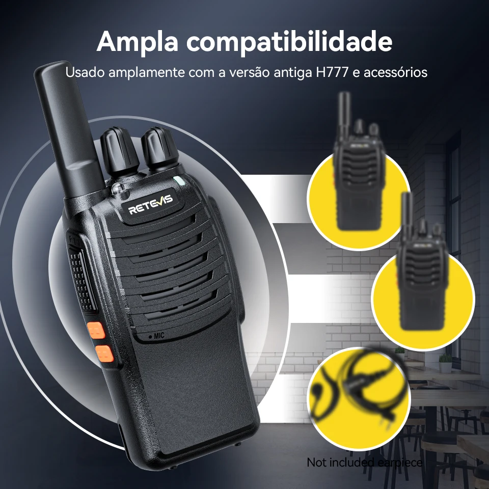 Retevis H777 2PC walkie talkie walkie talkies de longo alcance Rádios Walkie-talkie Profissional Compacto Portátil Rádio em dois sentidos Tipo-C