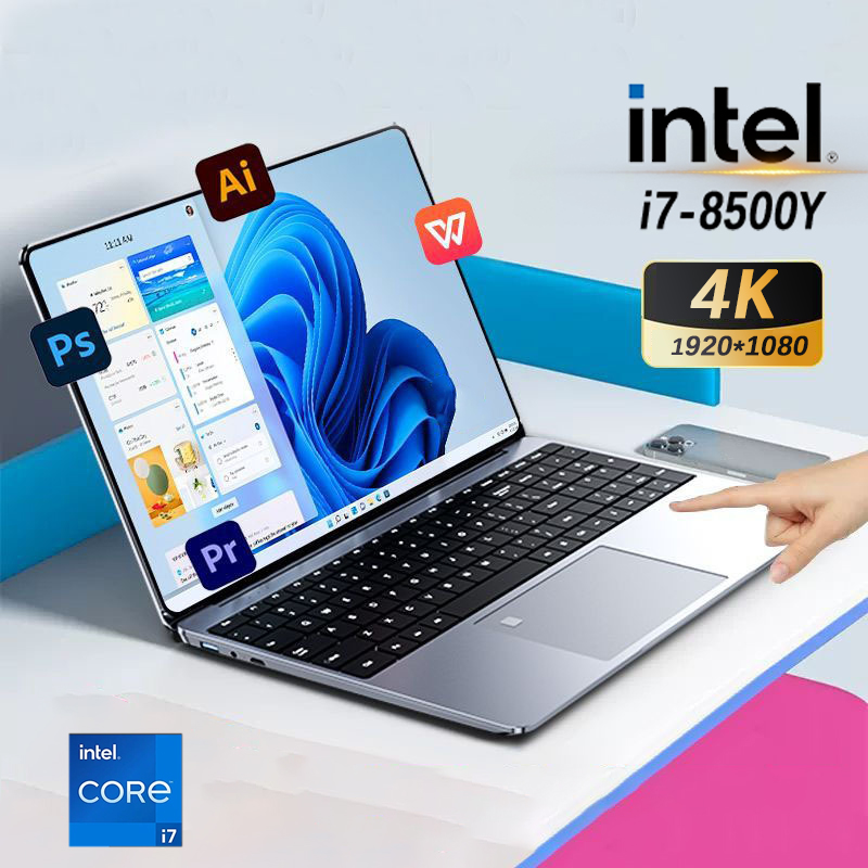 Estudo Notebook para Escritório, Desbloqueio de Impressões Digitais, Intel Core i7, 8500Y, 16GB RAM, 1TB, 2TB SSD, 15,6"