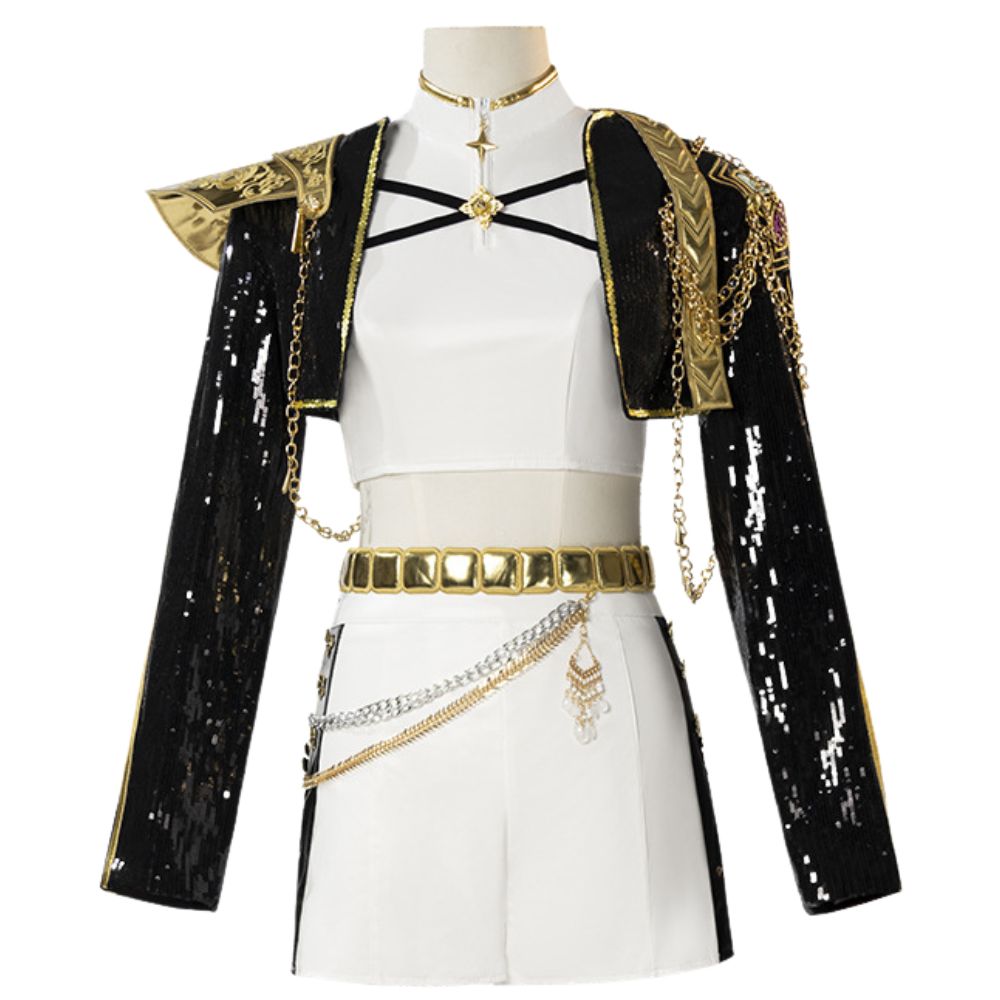 Сверкающий костюм для косплея для девочек, одежда с блестками, сверкающая одежда, женская сценическая одежда, карнавальный костюм для косплея, вечерние костюм для косплея