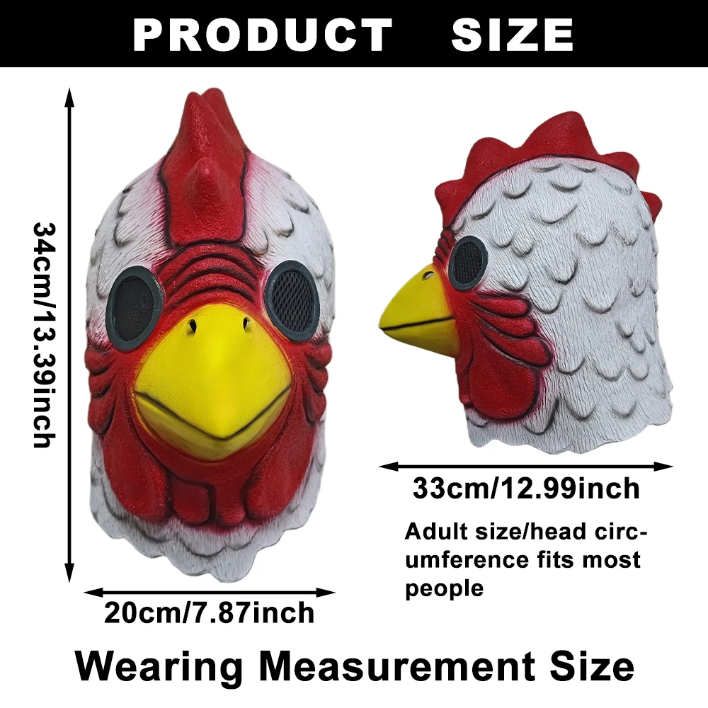 Latex Cartoon Hahn Kopf Abdeckung Halloween Huhn Kostüm Maske Miami Cosplay Deluxe Hahn Maske Tier Karneval Party Requisiten