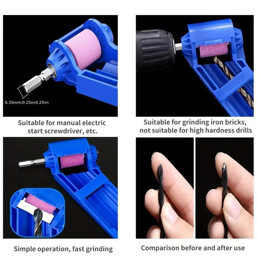 1pc Portable Drill Bit Sharpener With Grinding Wheel For Quick And Easy Sharpening Of Nail Drill Bits, Sharp And Ready