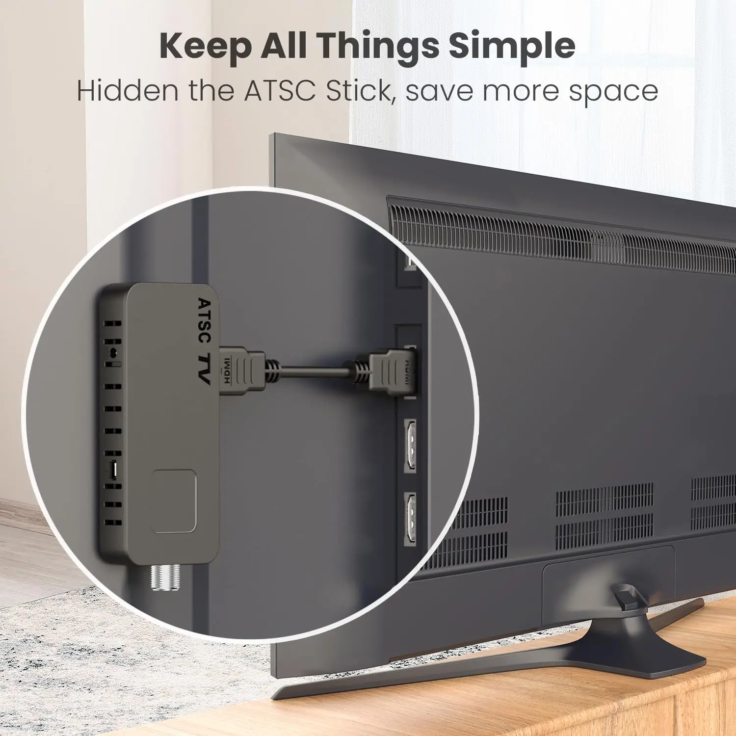 Korea ATSC Mini Digital TV Converter Box HD FTA ATSC Tuner USB Multimedia PVR Recording EPG Hidden Behind TV Support Korea only