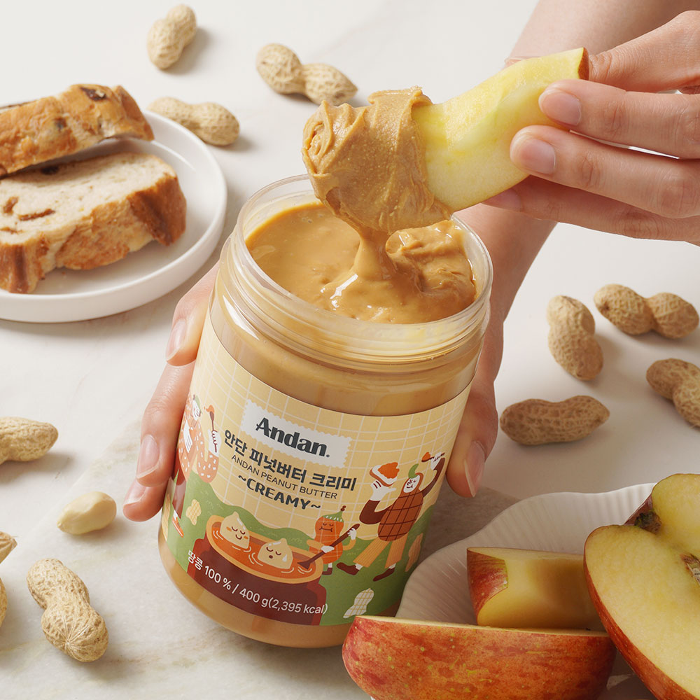안단잼 무첨가 땅콩버터 100% 400g 크리미 크런치 무설탕 무가당