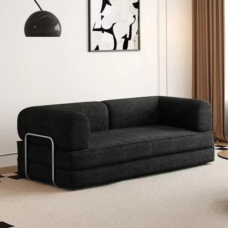 EU warehouse European retro high-end corduroy sofa vacuum compression folding sofa bed can be customized living room bedroom fur