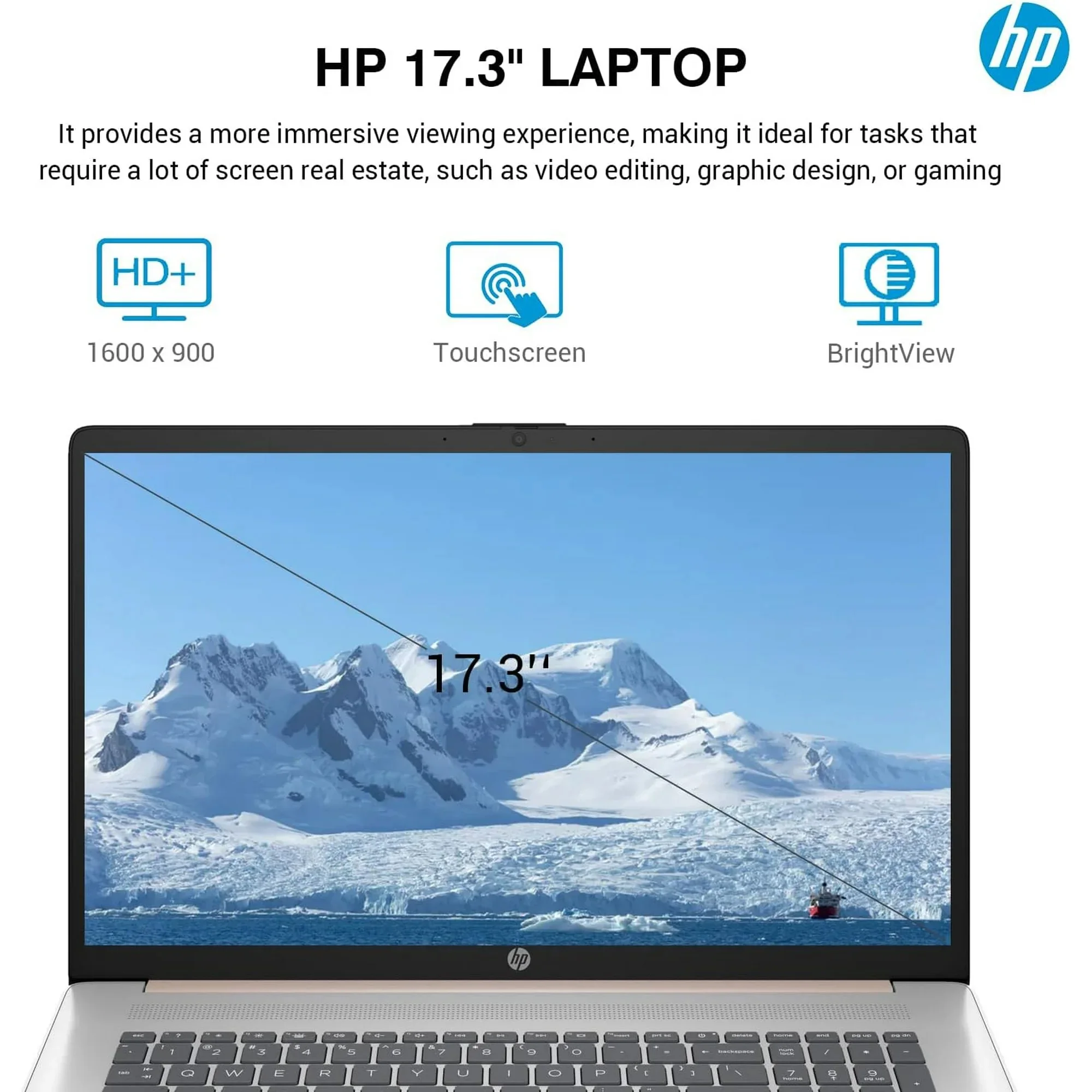 HP 17.3" HD+Touchscreen Laptop,Intel Core i7-1355U,64GB,2TB SSD,Backlit Keyboard,Fingerprint,Windows 11 Home