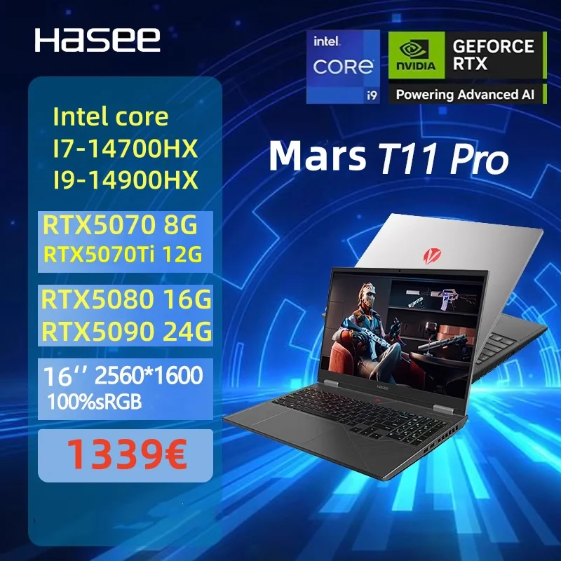 2025 Nuovo T12 Pro Intel Core I7-14700Hx/I9-14900Hx Rtx 5070/5070Ti/5080 5090 Laptop da gioco Windows11 Ddr5 Ram Pcie4.0 Ssd Pc