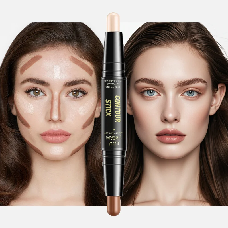 Konturenstift mit zwei Enden, Gesichtsgrundierung, Concealer, langanhaltende Augenringe, korrigierender Kontur-Concealer, Make-up