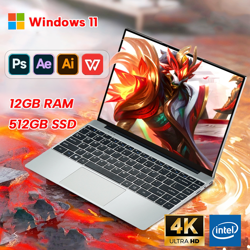 Ordinateur portable de bureau portable, ordinateur portable, 14.1 ", 12 Go de RAM, 1 To, 2 To, SSD, Windows 11, apprentissage, loisirs, divertissement, lapmedicams