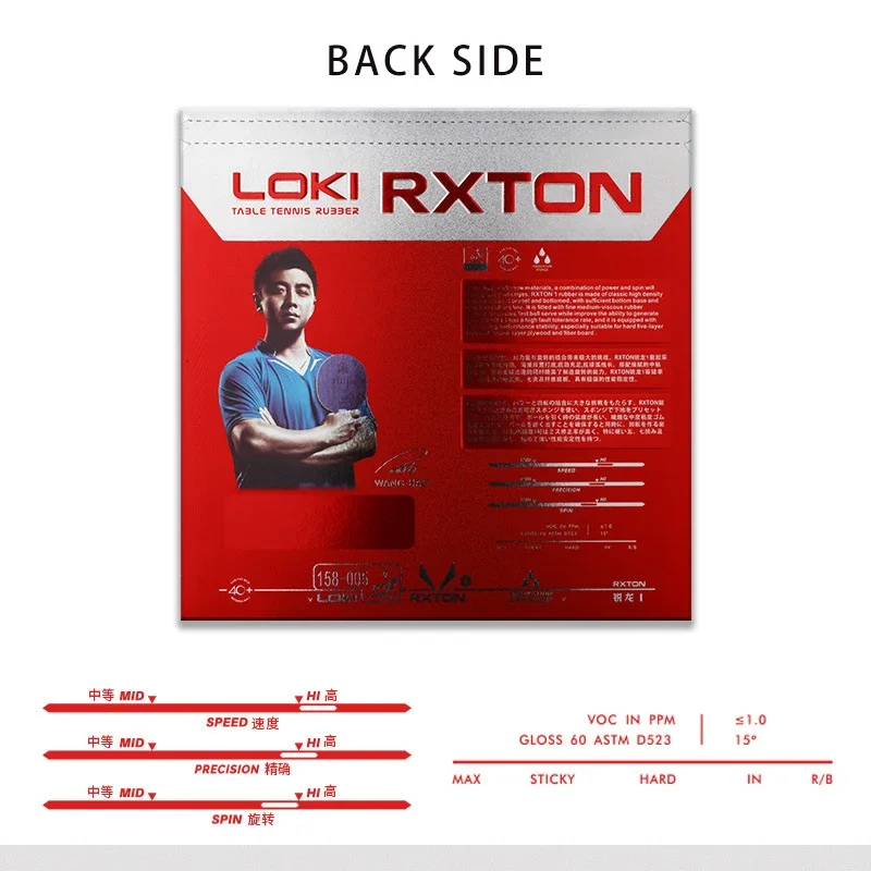 Original loki rxton 1 tênis de mesa borracha RXTON-1 allround rotação controle ping pong esponja borracha de ping pong com elástico poderoso