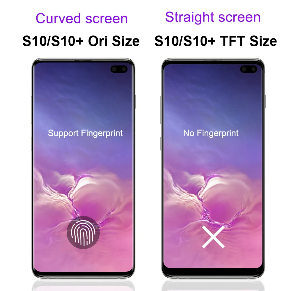 Протестированный сменный экран AAA + TFT для samsung s10 с рамкой, сенсорная панель с дигитайзером в сборе для samsung Galaxy s10 plus, дисплей