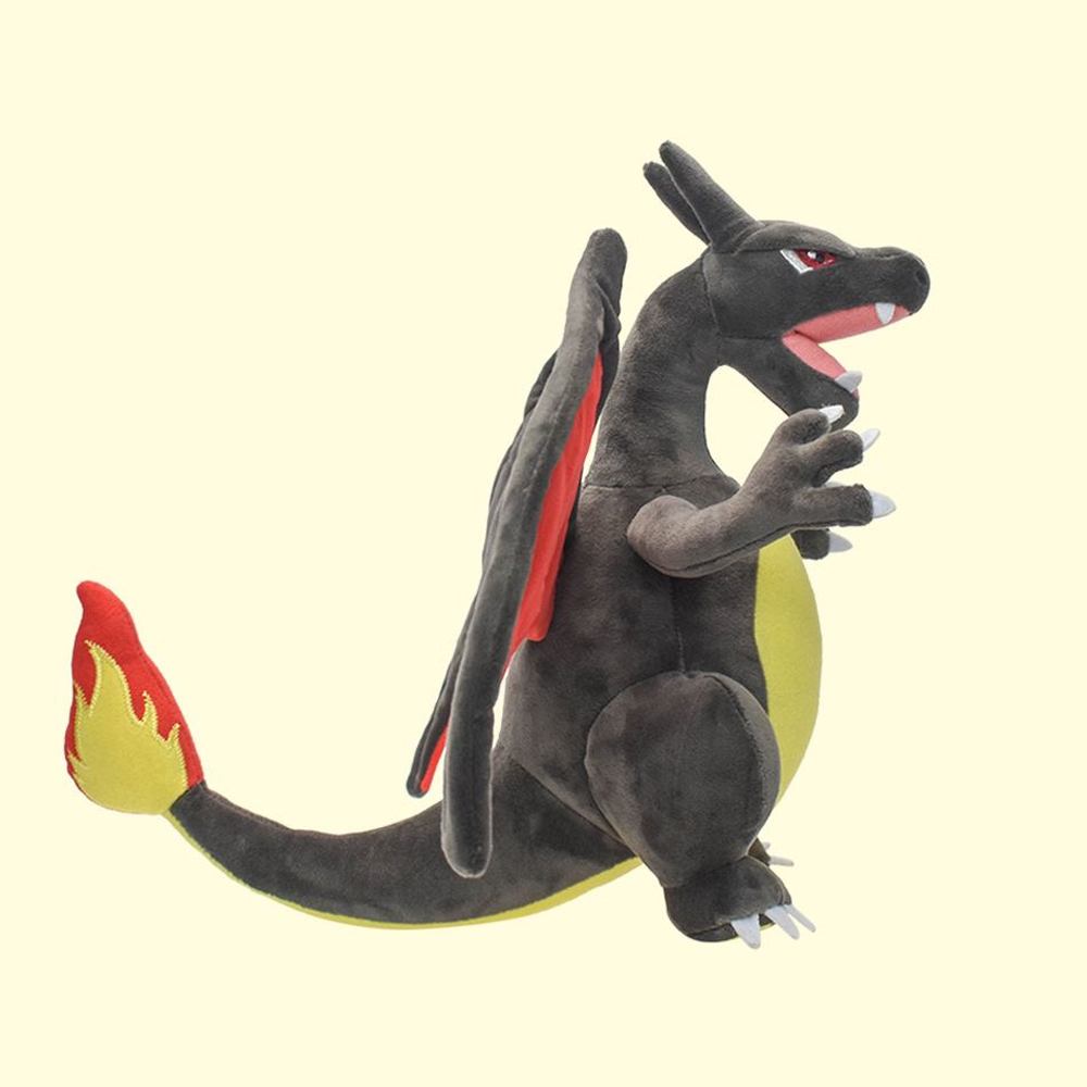 Glänzendes, feuerspeiendes Dinosaurier-Plüschtier, 32 cm, Stoffpuppe, Sammlerstück, Cartoon-Geschenk für Jungen und Mädchen, Grau