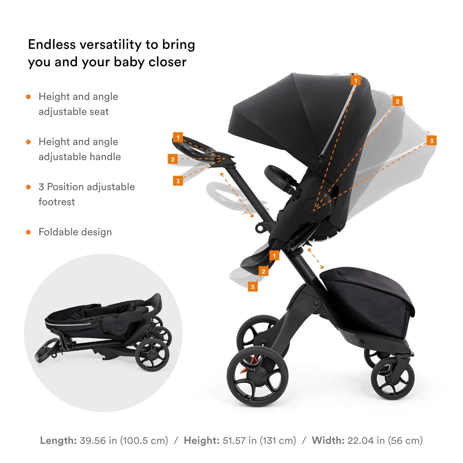 Best SELLER X Modern Grey Luxury Strolle Adjustable for Both Baby & Parents’ Comfort Padding, Harness & Reflective Zipper