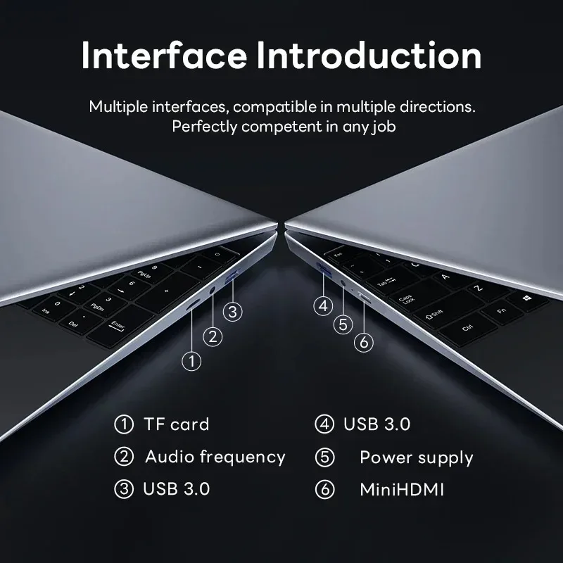Laptop da 15,6 "Windows 11 i7 Intel Core i7 8500Y PC da gioco 16 GB di RAM 1 TB 2 TB SSD Laptop Impronte digitali Sblocco Computer portatile