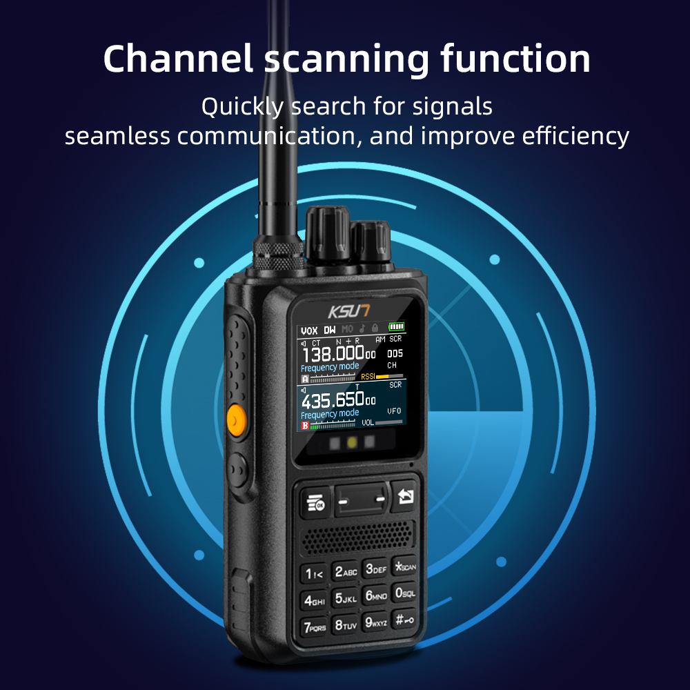 KSUT UV110D Walkie Talkie Long Range High Power Professional Transceiver Ham Radio Stations UHF AM Radio Blue-tooth APP Program