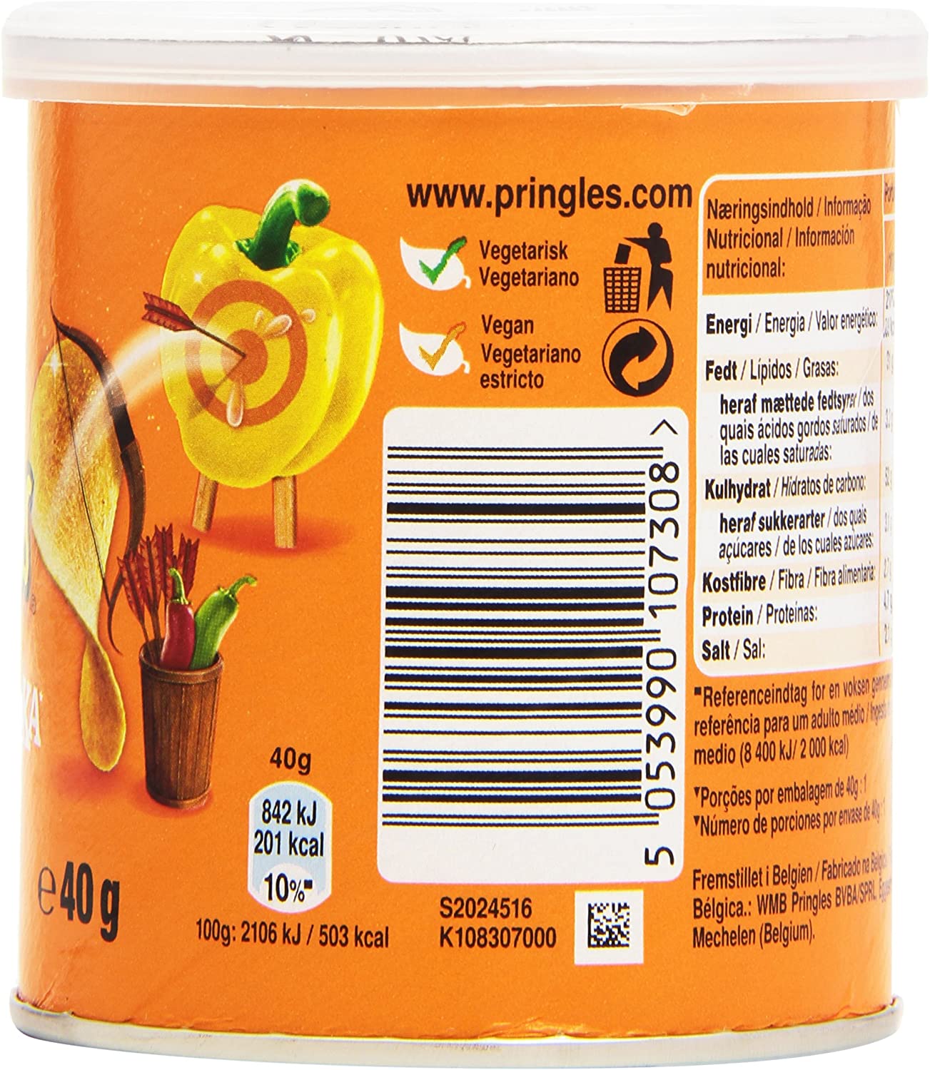 Pringles Batata frita, Bandeja Sabor, 12 latas de 40 gr