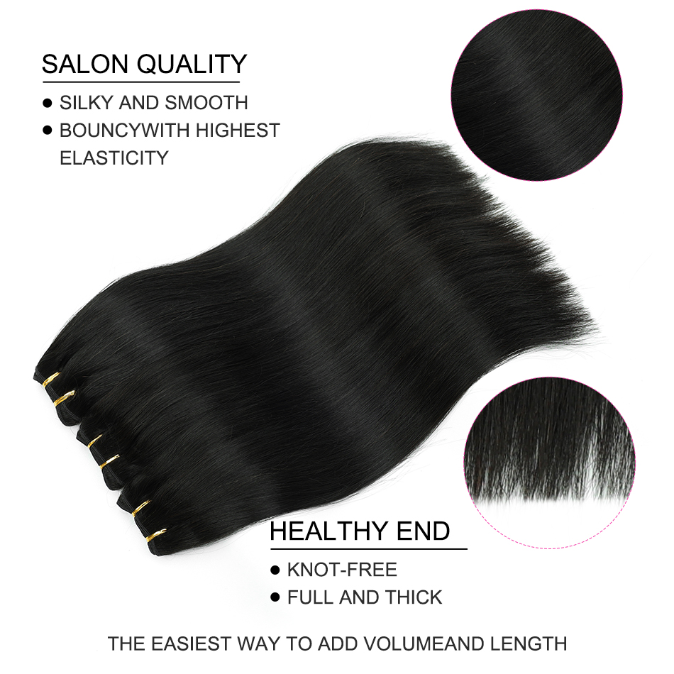 80g linha de peixe extensões de cabelo humano em linha reta halo clipe em extensões de cabelo remy uma peça fio invisível extensão do cabelo para mulher