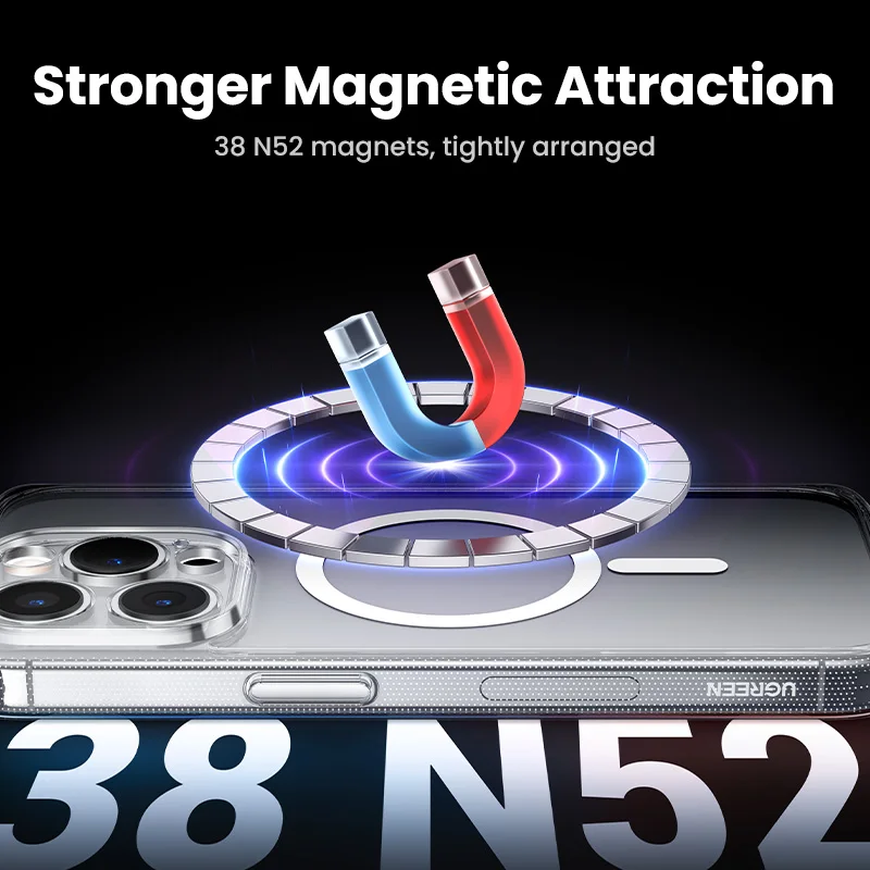 Магнитный чехол UGREEN для iPhone 16 15 14 13 Pro Max, противоударный чехол для iPhone 16 Pro Max 15 Plus 16pro, чехлы из ТПУ Macsafe