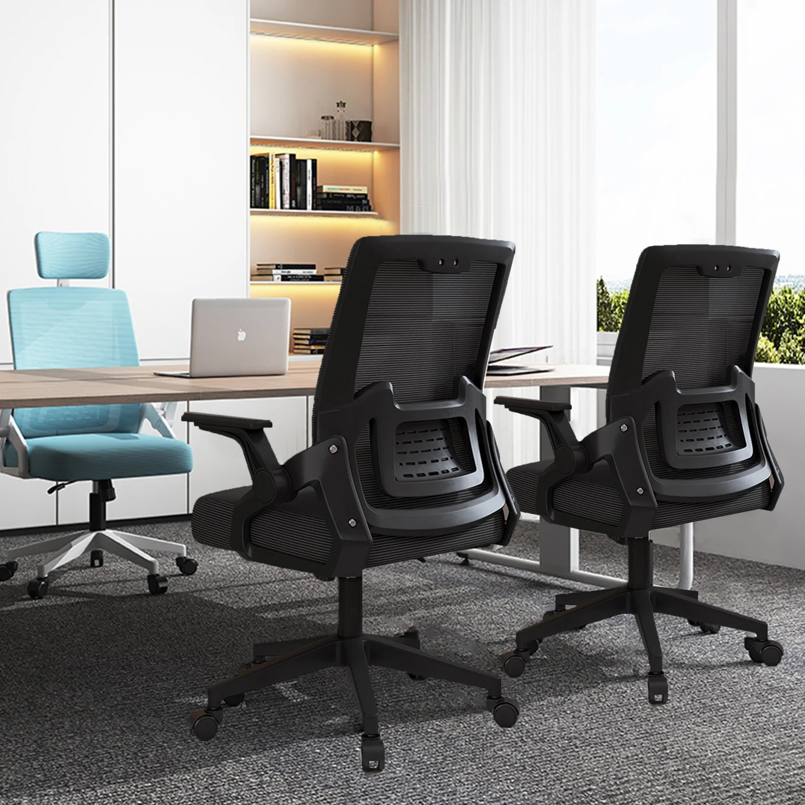 Sedili ergonomici in lattice a rete braccioli sedie da ufficio ruota girevole regolabile in altezza con supporto lombare per ufficio