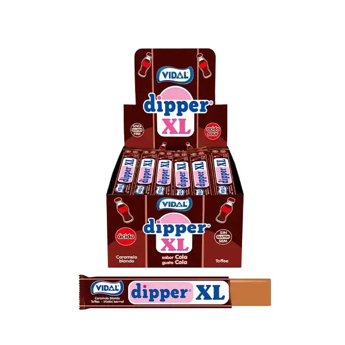 Dipper xl cola caso 1kg-flat mastigável caramelo macio com um intenso sabor coca-cola e uma textura macia que faz derreter em cada mordida. Dipper sabor cauda, é um dos nossos doces que você não vai passar