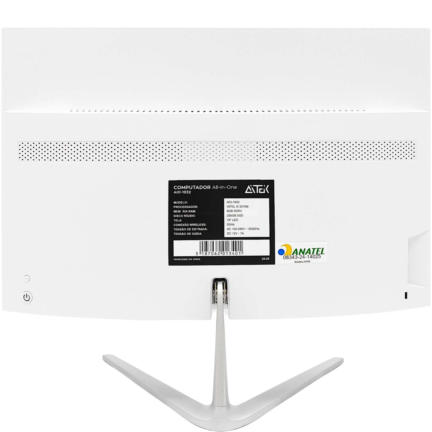 Computador All In One 19 Polegadas Intel Core i5 8GB RAM SSD 256GB Tela VA HDMI WiFi 5GHz Vesa Branco