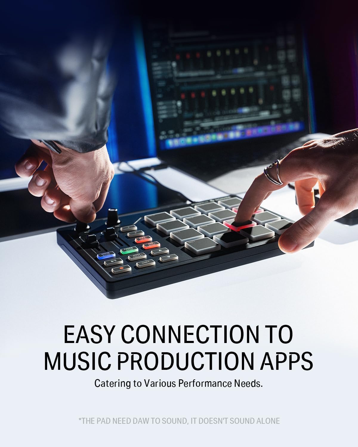 Máquina de tambor superior com 16 Beat PadsDonner MIDI Pad Beat Maker Machine profissional, máquina de tambor com 16 Beat Pads