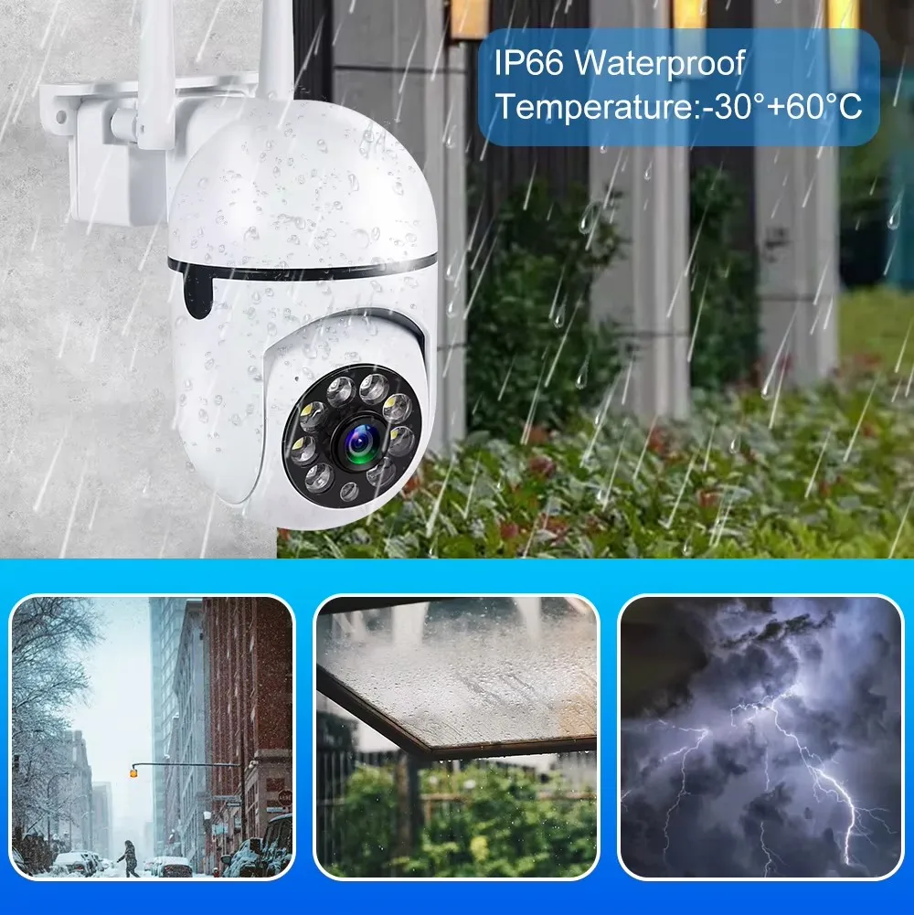 WiFi 1080P HD Versione eccellente Telecamera wireless da 360 gradi per interni ed esterni