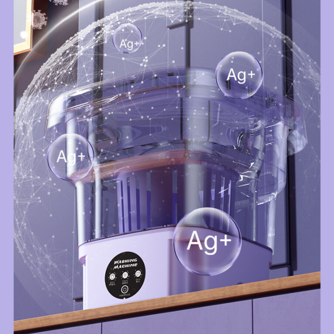 8L Portable Small Foldable Washing Machine with Spin Dryer For Socks Underwear Panties Washer Household Mini Washing Machine