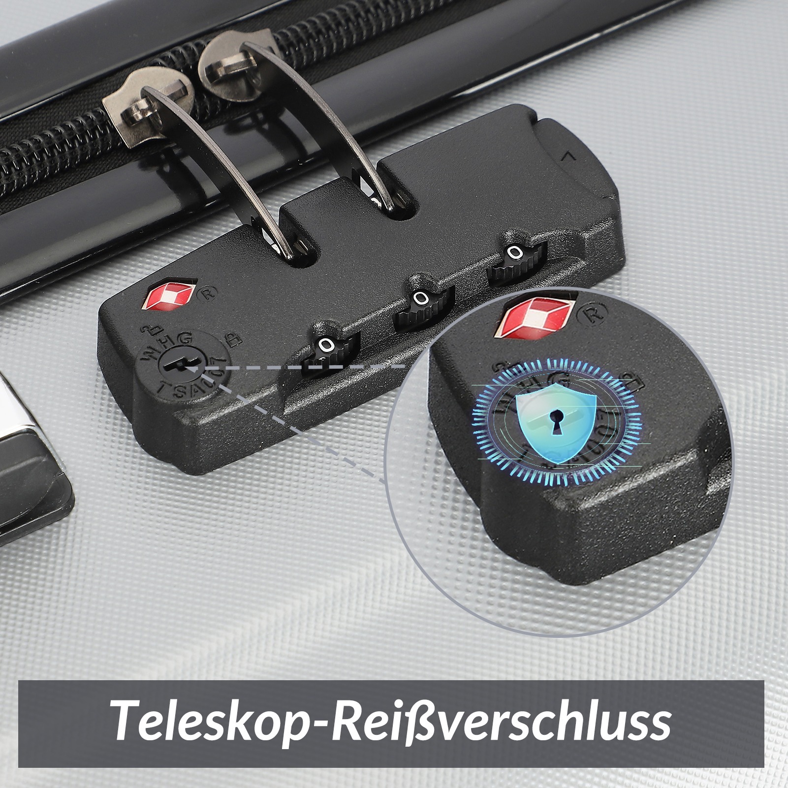 Conjunto de bagagem de 3 peças Anajqaqia, bagagem de mão, com alça retrátil, com trava combinada e protetores de canto, ABS