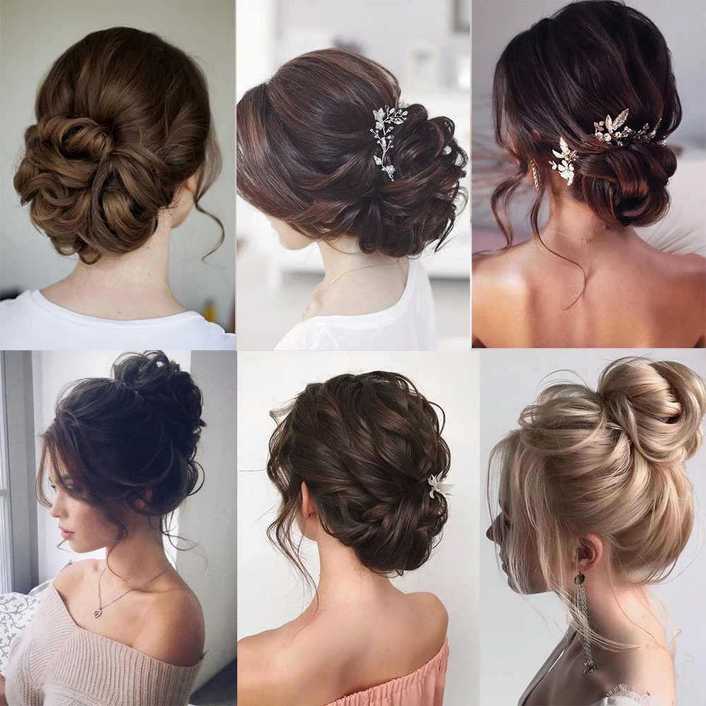 Peluca de moño de pelo sintético para mujer, Scrunchie de goma elástica ondulada de Donut, extensión de cabello para mujer, envoltura rizada