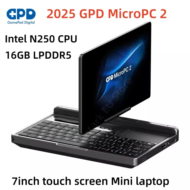 2025 new GPD MicroPC 2 laptop 7inch touch screen Intel N300 16GB LPDDR5 512GB SSD Windows11 WiFi6 BT5.2 Engineer mini laptop