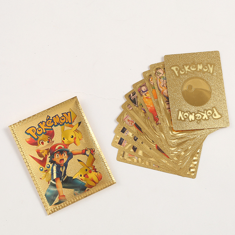 Carte dorée Pokemon Pikachu VMAX GX EX V, cartes argentées, angielski, hiszpański, Charizard Arceus, kolekcja rzadkich Pokémonów, carte