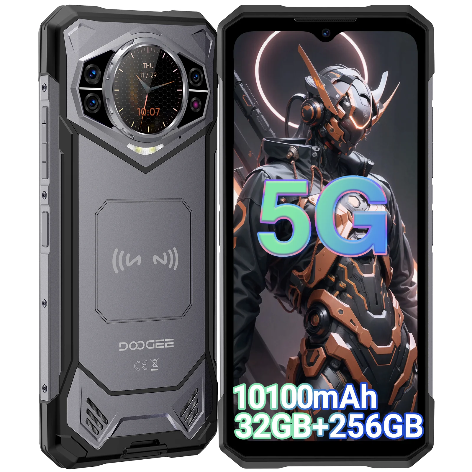 Estreno mundial DOOGEE S200 5G teléfono resistente 6,72 "120Hz pantalla 12GB RAM 256GB ROM 100MP AI cámara principal 10100mAh Android 14 NFC