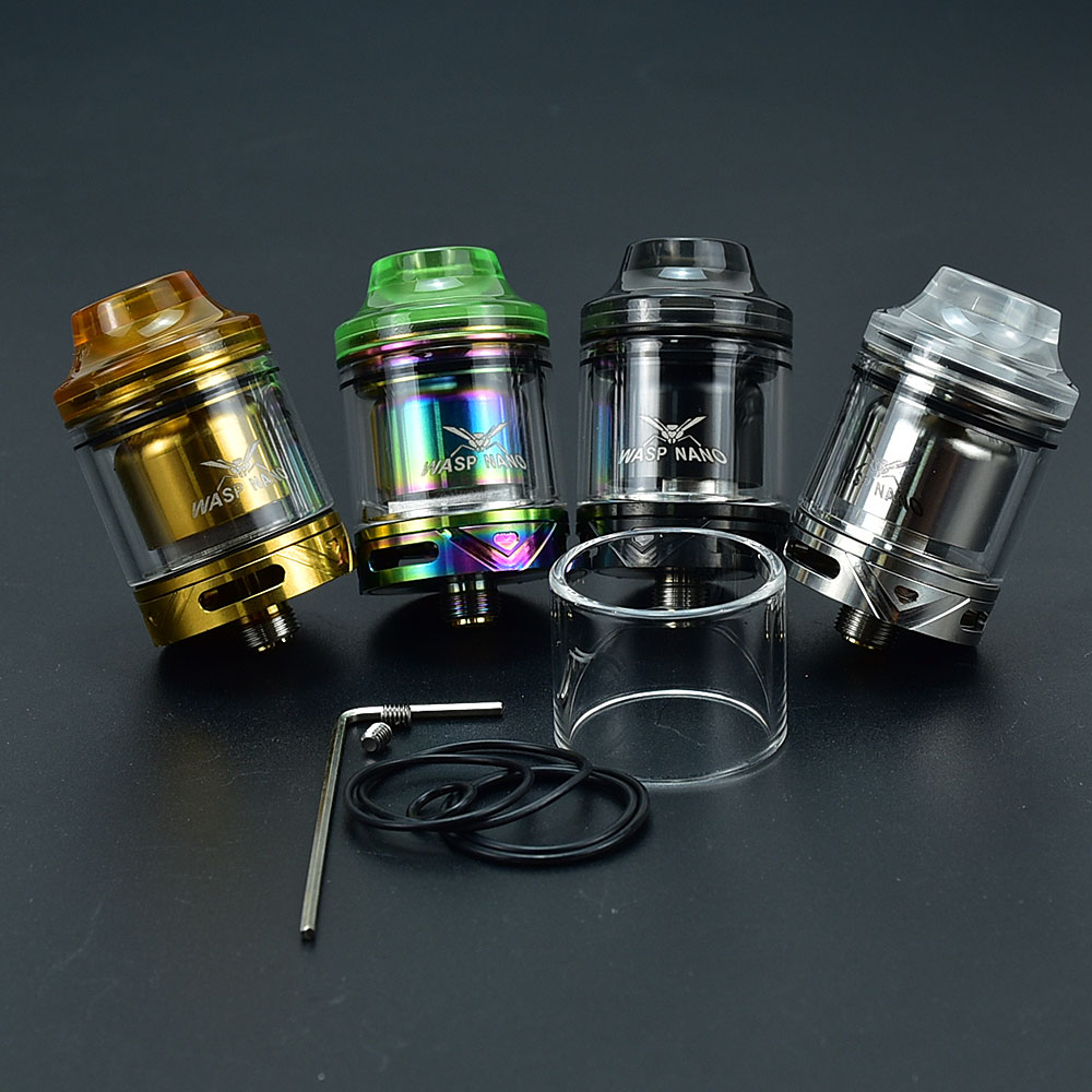 Wasp Nano RTA MTL Bobina Fusible Clapton 23 mm Atomizador TopFilling Tanque de 2 ml Atomizador rta vs YFTK Flash e Vapor V4.5S+ RTA
