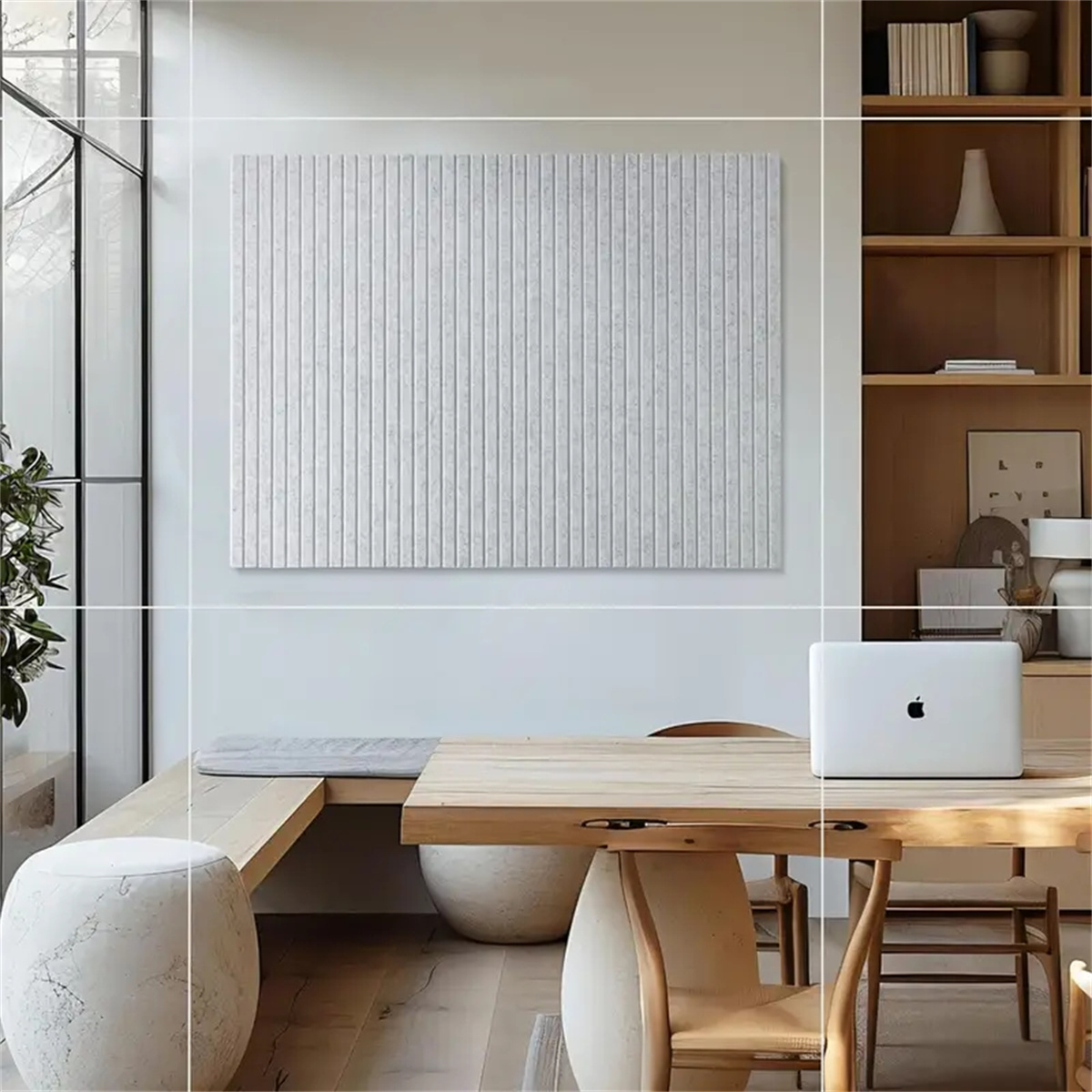 6pcs Felt Wall Stickers Bulletin Board - Artwork Display Board Photo Wall for Living Room, TV Background, Home Office Decor