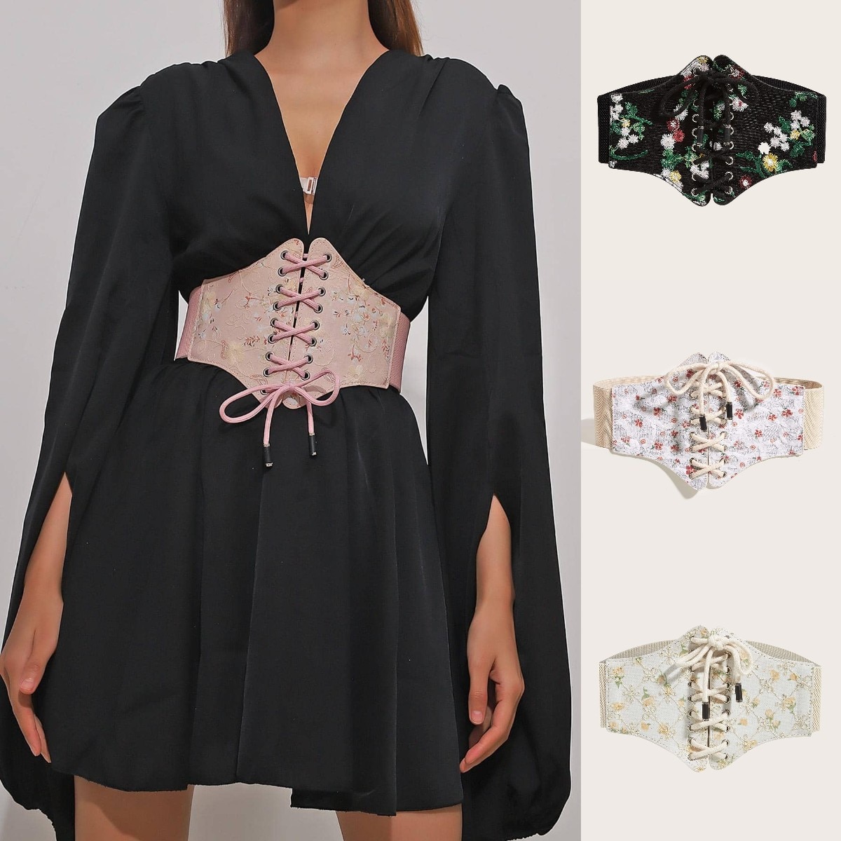 Женский Розовый Корсет С Широким Поясом, Готический Корсет Для Похудения