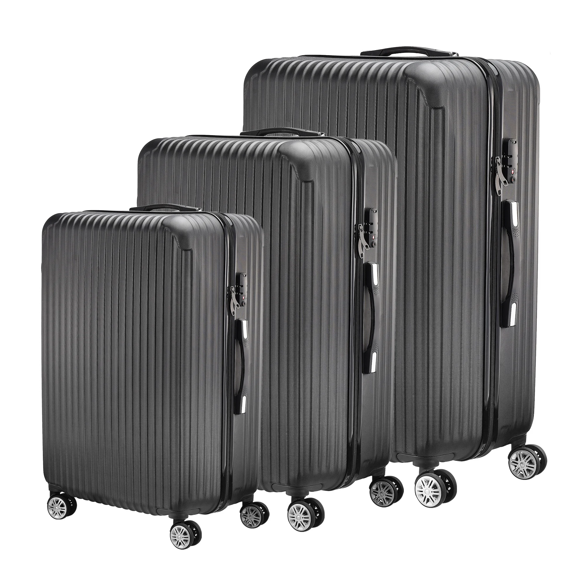 Travelite 4-Rad Koffer Set 3 teilig Größen L/M/S, Gepäck Serie Bali: ABS Hartschalen Trolleys mit TSA Kombinationsschloss