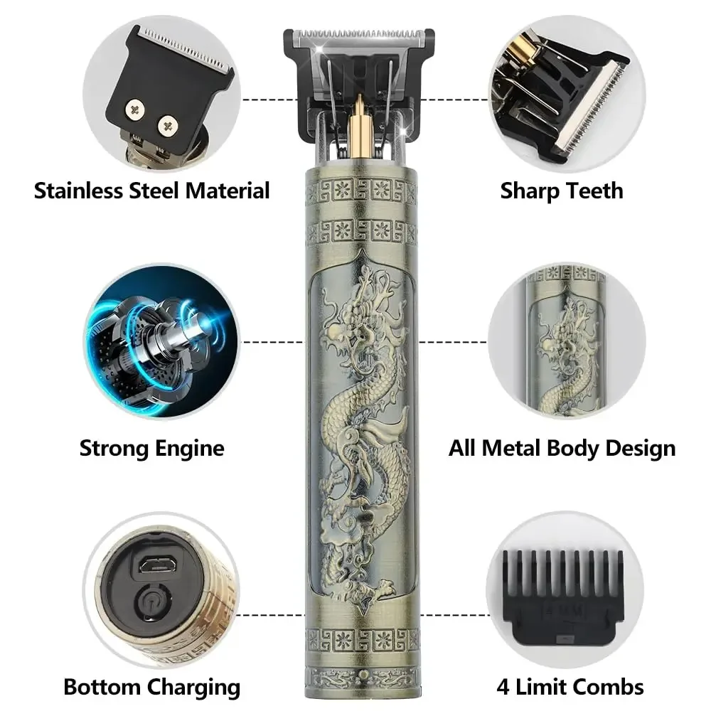 Cortadora de pelo eléctrica recargable por USB T9, afeitadora para hombre, recortadora de barba técnica de peluquero para hombres, cuidado del cabello, corte